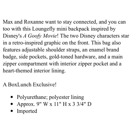 Loungefly Disney A Goofy Movie Max & Roxanne Mini Backpack - BoxLunch Exclusive - Picture 5 of 12
